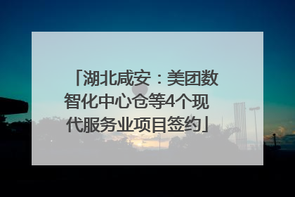 湖北咸安：美团数智化中心仓等4个现代服务业项目签约