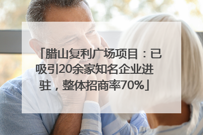 腊山复利广场项目：已吸引20余家知名企业进驻，整体招商率70%