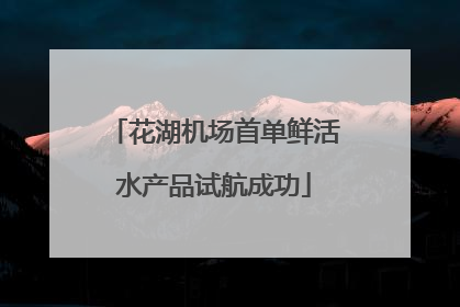 花湖机场首单鲜活水产品试航成功