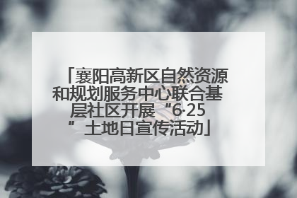 襄阳高新区自然资源和规划服务中心联合基层社区开展“6·25”土地日宣传活动