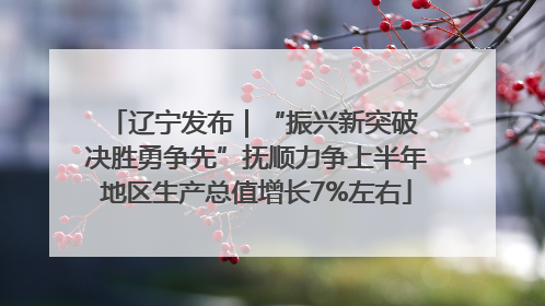 辽宁发布｜“振兴新突破 决胜勇争先”抚顺力争上半年地区生产总值增长7%左右