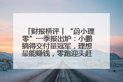 财报横评丨“蔚小理零”一季报出炉：小鹏摘得交付量冠军，理想最能赚钱，零跑迎头赶上，蔚来还在调整