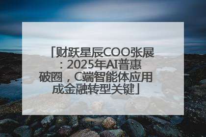 财跃星辰COO张展：2025年AI普惠破圈，C端智能体应用成金融转型关键