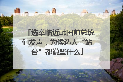 选举临近韩国前总统们发声，为候选人“站台”都说些什么