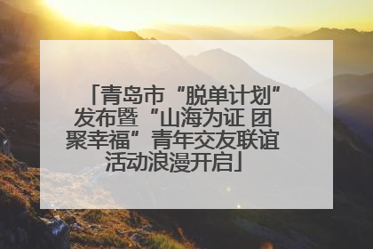 青岛市“脱单计划”发布暨“山海为证 团聚幸福”青年交友联谊活动浪漫开启