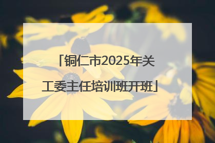 铜仁市2025年关工委主任培训班开班