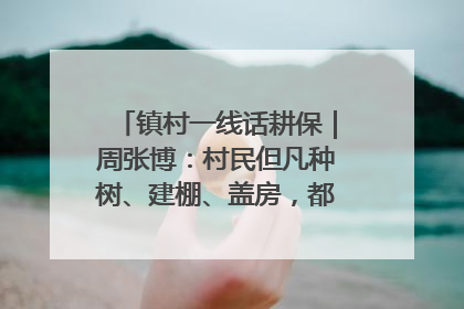 镇村一线话耕保｜周张博：村民但凡种树、建棚、盖房，都要向街道报批