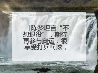 陈梦坦言“不想退役”，期待再参与奥运：很享受打乒乓球，在奥运会上是我最幸福的时候