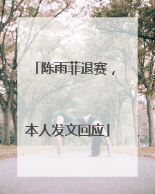陈雨菲退赛，本人发文回应