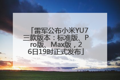 雷军公布小米YU7三款版本：标准版、Pro版、Max版，26日19时正式发布