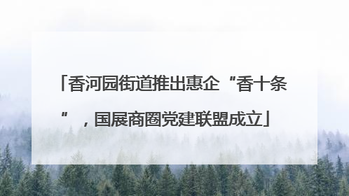 香河园街道推出惠企“香十条”，国展商圈党建联盟成立