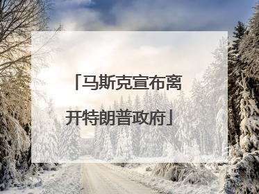马斯克宣布离开特朗普政府