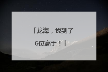龙海，找到了6位高手！