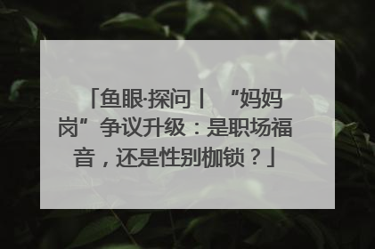 鱼眼·探问丨 “妈妈岗”争议升级：是职场福音，还是性别枷锁？