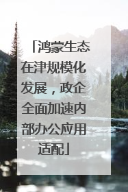 鸿蒙生态在津规模化发展，政企全面加速内部办公应用适配
