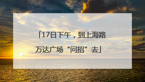 17日下午，到上海路万达广场“问招”去