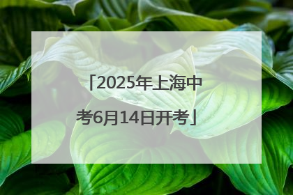 2025年上海中考6月14日开考
