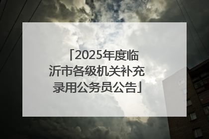 2025年度临沂市各级机关补充录用公务员公告