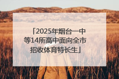 2025年烟台一中等14所高中面向全市招收体育特长生
