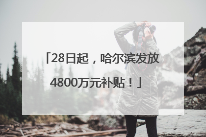 28日起，哈尔滨发放4800万元补贴！