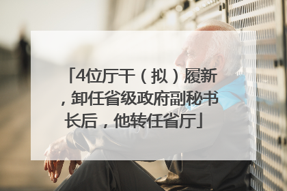 4位厅干（拟）履新，卸任省级政府副秘书长后，他转任省厅