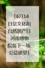 6月14日是文化和自然遗产日 河南博物院备下一场公益课堂