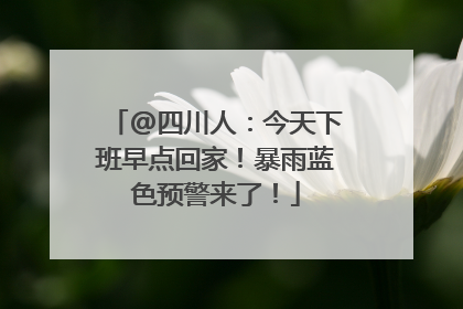 @四川人：今天下班早点回家！暴雨蓝色预警来了！
